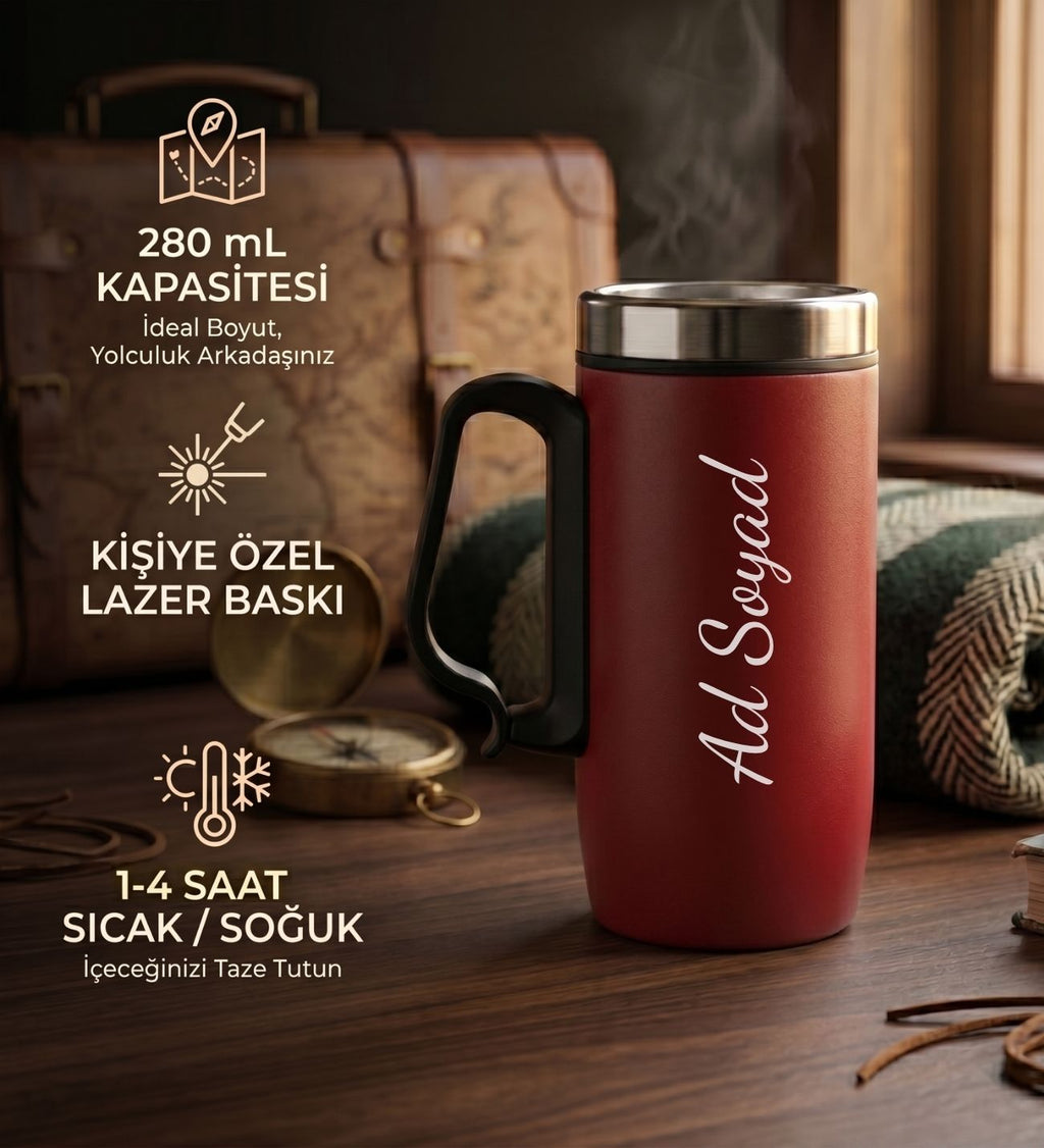 Kişiye Özel İsim Baskılı Hediyelik Bardak Termos 280 ml – Paslanmaz Çelik