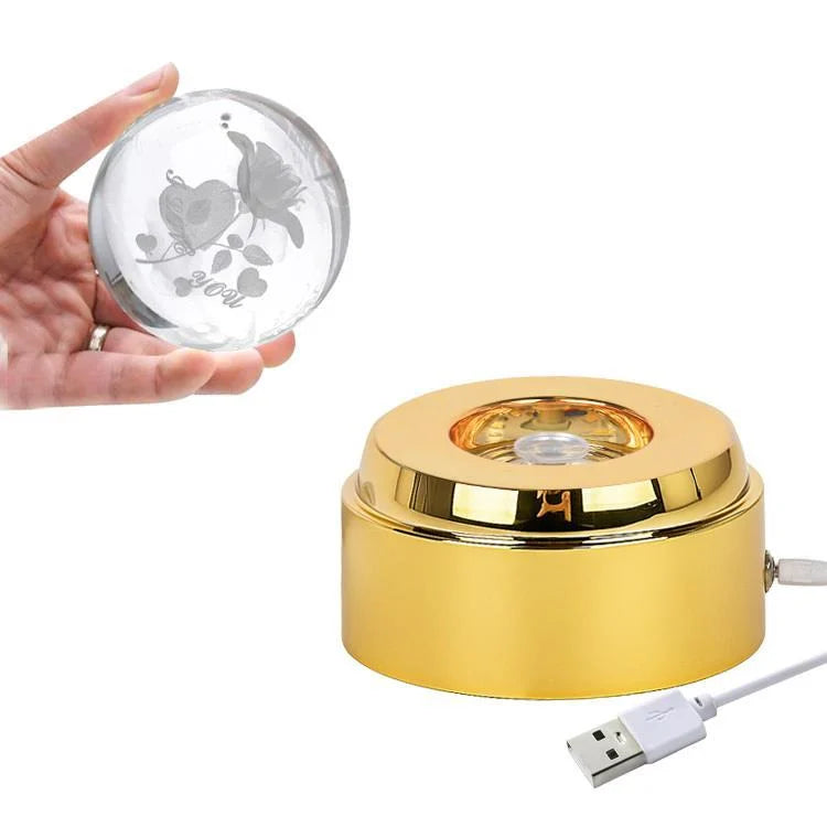 Sonsuz Aşk 360° Dönen Işıklı Kristal Küre