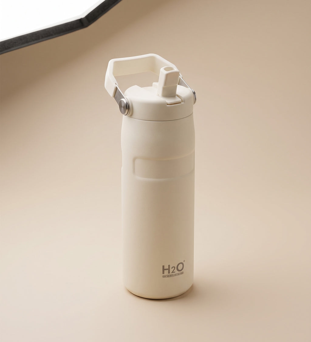 Kişiye Özel İsim Baskılı Pipetli Kulplu Hediyelik Paslanmaz Çelik Termos Mug 480 ml