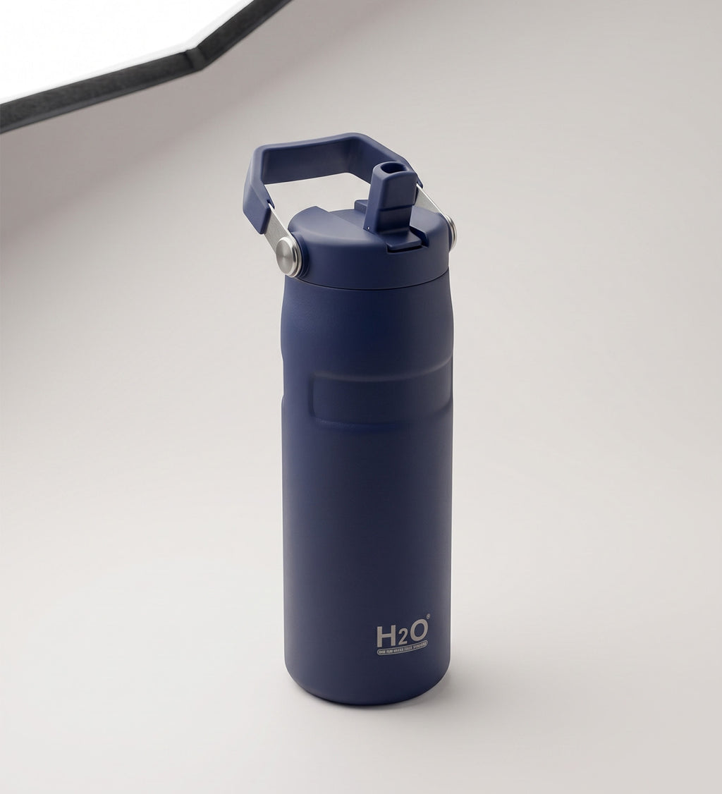 Kişiye Özel İsim Baskılı Pipetli Kulplu Hediyelik Paslanmaz Çelik Termos Mug 480 ml