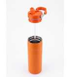 Kişiye Özel İsim Baskılı Pipetli Kulplu Hediyelik Paslanmaz Çelik Termos Mug 480 ml