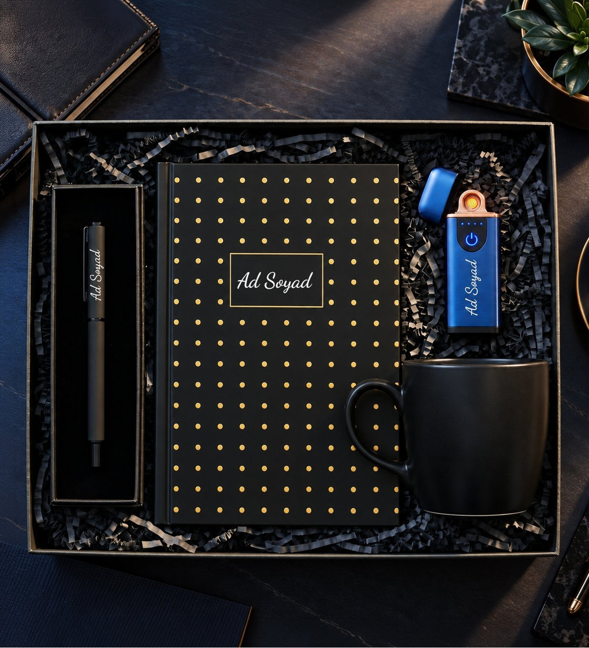 Kişiye Özel Boys Premium Hediye Seti - USB Çakmaklı Hediye Kutusu