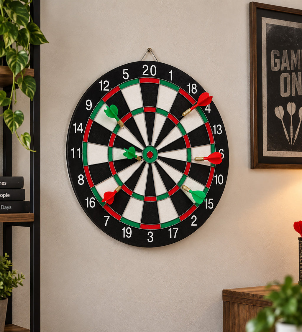 Dart Tahtası Seti 6 Adet İğne Uçlu Dart Oku Duvara Asılabilir Hedef Oyunu 36 cm
