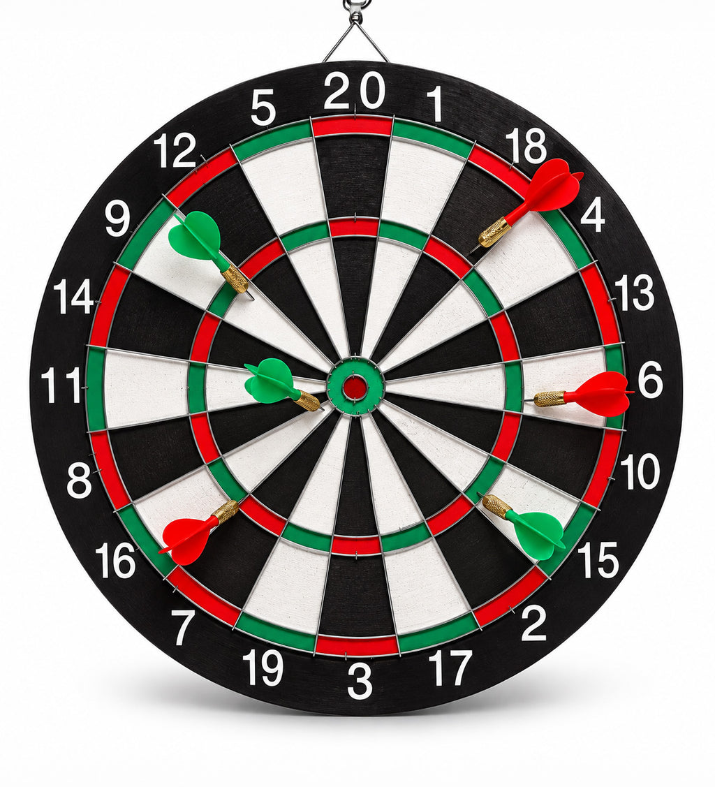 Dart Tahtası Seti 6 Adet İğne Uçlu Dart Oku Duvara Asılabilir Hedef Oyunu 36 cm