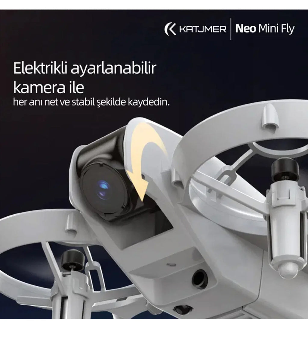 Kameralı Mini Drone NEO Mini Fly – Başlangıç Seviyesi, Engel Algılama ve Canlı Görüntü Aktarımı, 14 cm