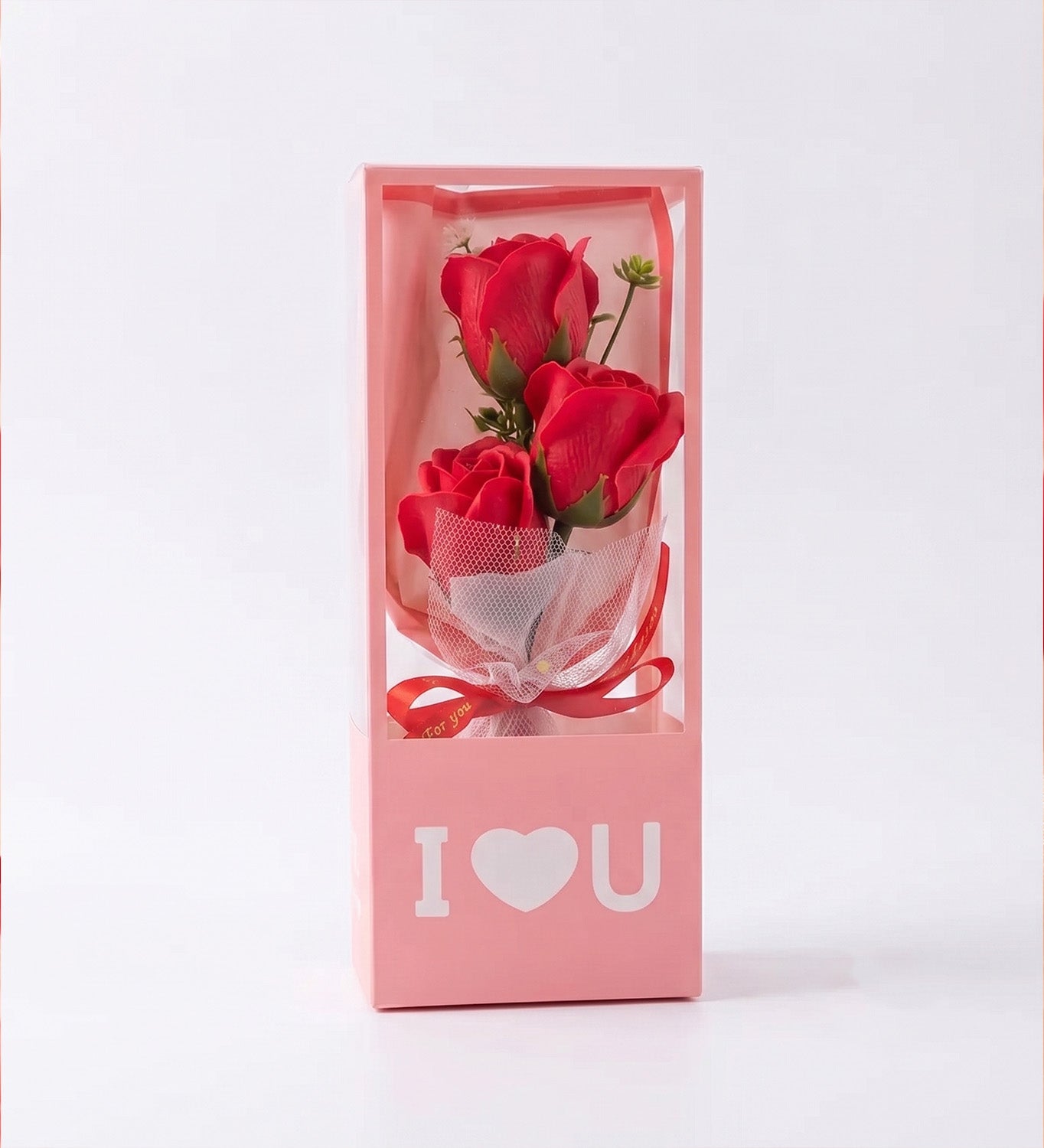 I Love You Kokulu 3'lü Kuru Gül Buket Kutusu