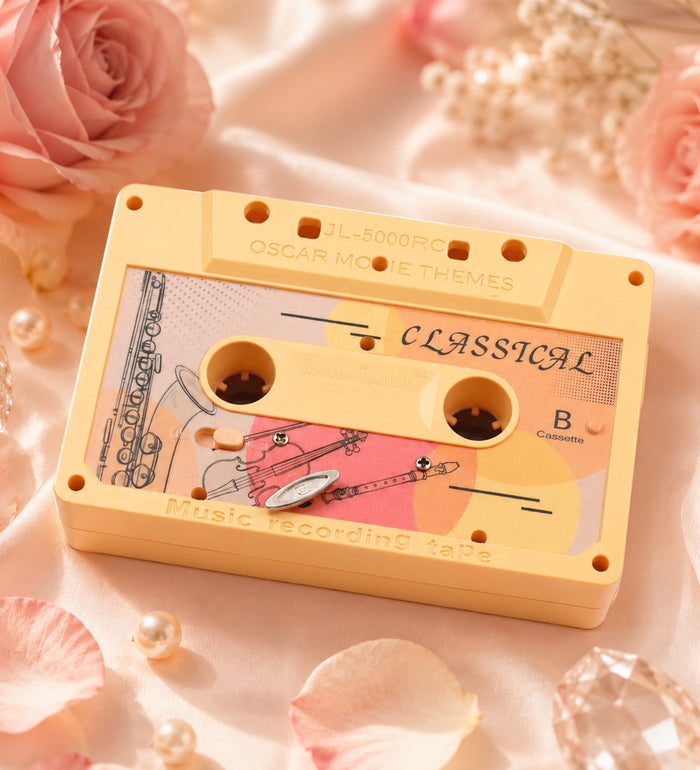 Retro Kaset Tasarımlı Kurmalı Müzik Kutusu | Dekoratif ve Nostaljik Hediyelik