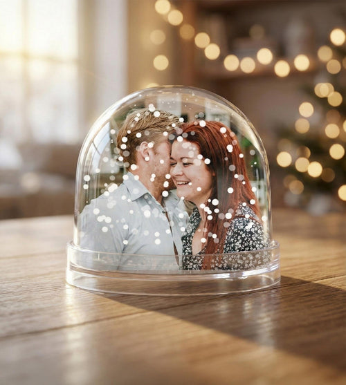 Anılarımız Kişiye Özel Çift Taraflı Fotoğraflı Kar Küresi - 9 cm