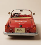 Kişiye Özel Kırmızı Vintage Dekoratif Metal Araba Maketi (28x13cm)