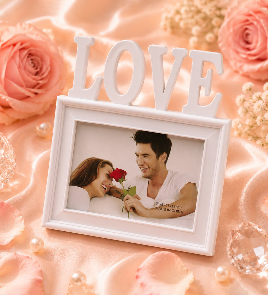 Kişiye Özel Love Yazılı Dekoratif Çerçeve (18 x 13 cm Fotoğraflı)