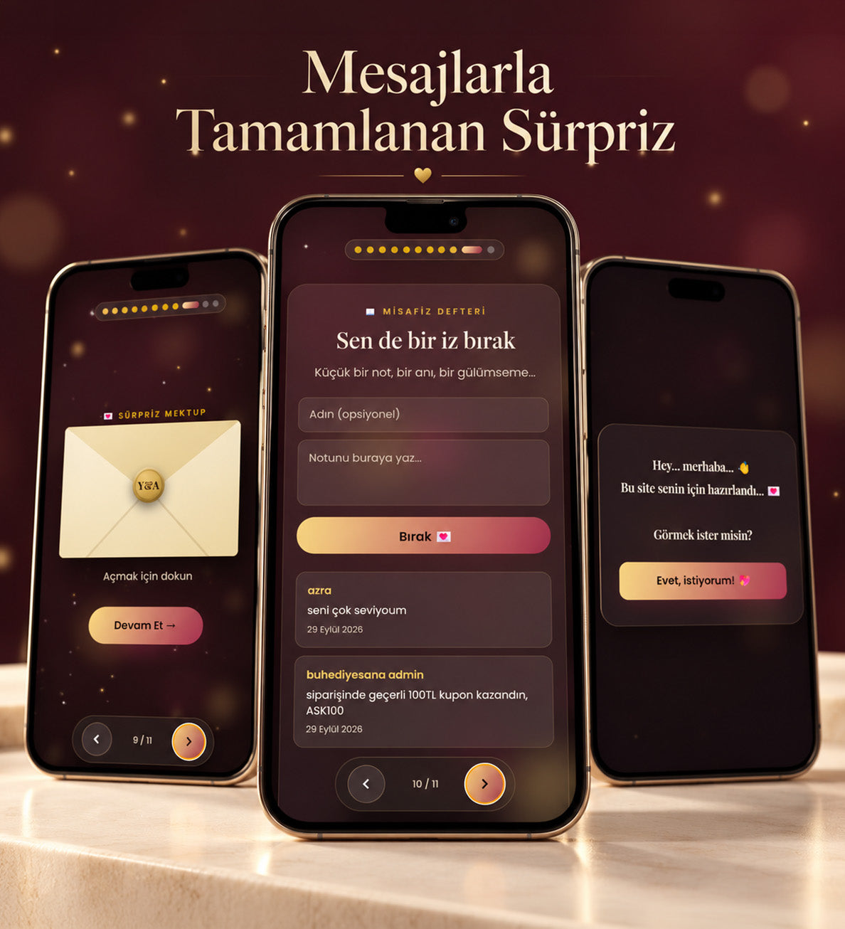 Sevgiliye Premium Dijital Hatıra Sayfası – Kişiye Özel Web Sitesi Hediyesi