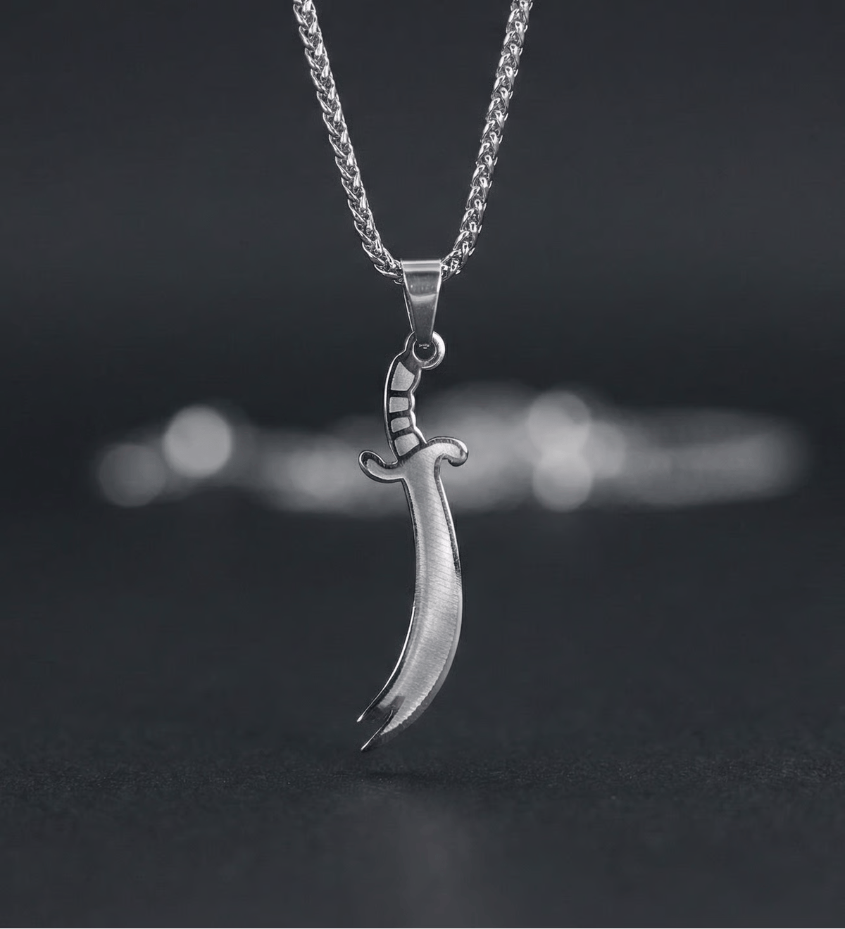 Zülfikar Figürlü Unisex Zincir Kolye – Gold & Gümüş Renk Seçenekli